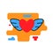 Hearth with wings icon trendy modern concept