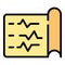 Heartrate paper icon vector flat