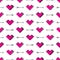 Hearts and arrows seamless pattern. Robot in love