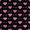 Hearts and arrows seamless pattern. Robot in love