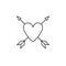 Hearts with arrows for Valentines day or wedding