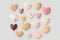 hearts as a stickers. Created with Generative AI technology.