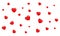 Hearts background. Shiny flying Valentine red hearts. Valentine`s Day background