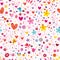 Hearts birds flowers floral nature seamless pattern