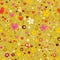 Hearts birds flowers floral seamless pattern