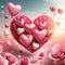Hearts in Bloom: Romantic Valentine's Day Background with Light Hearts and Flowers
