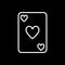 Hearts card line icon. Playing card vector illustration isolated on black. Casino outline style design, designed for web