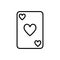 Hearts card line icon. Playing card vector illustration isolated on white. Casino outline style design, designed for web