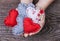 Hearts in children\'s hands