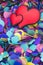 Hearts on colorfull background