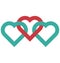 Hearts, connected Vector Icon editable