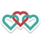 Hearts, connected Vector Icon editable