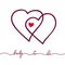 Hearts connection gives rise to a new life. Heart shape outlinie silhouettes and lettering baby to be