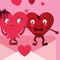 Hearts couple in envelope emoticons
