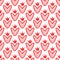 Hearts with crowns drawn by hand. Cute seamless pattern. Sketch, Doodle, graffiti.