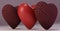Hearts with different textures for the day of love and friendship also called valentine`s day. 3D illustration render