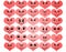 Hearts with facial expressions