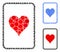 Hearts Gambling Card Mosaic Icon of Spheric Items