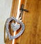 Hearts hanging doorknob of a couple in love