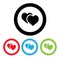 Hearts Icon With Four Color Variations Cartoon