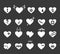 Hearts icons. Healthy and love heart, pulse hearted signs