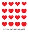 Hearts Icons Set. St. Valentines Day, February.