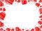 Hearts isolated on white background love romance frame border