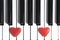 Hearts on a keyboard