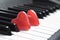 Hearts on a keyboard