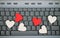 Hearts on keyboard