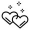 Hearts love affection icon, outline style