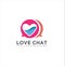 Hearts Love Chat Dating Logo icon Design Template . chat found a mate vector