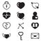 Hearts,Lover,couple Concept icons set