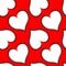 hearts made of fabric, patchwork sewing. Design element - love, valentine, patchwork