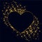 Hearts made with golden sparkles background