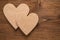 Hearts made of pressed cardboard