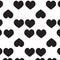 Hearts monochrome seamless pattern