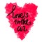 Hearts with motivating quotes on white background. Vector