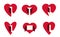 Hearts open with doors vector simple icons or logos set, graphic design elements with concept of being open for new feelings, help