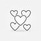 Hearts outline icon. Vector Valentine`s Day and Love symbol