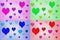 Hearts over textured background