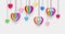 Hearts paper volume colorful, horizontal banner