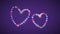 Hearts pink star with purple background