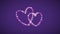 Hearts pink star with purple background