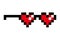 Hearts pixel glasses meme. Happy Valentine day