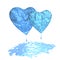 Hearts with puddle