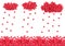 Hearts rain from candy sprinkles, horizontal seamless background