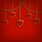 Hearts from ribbon. Valentine\'s day background.