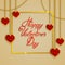 Hearts from ribbon. Valentine`s day background.