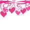 Hearts and ribbons background